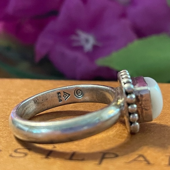 Silpada Mother of Pearl button framed Sterling Silver Ring R1617 - Picture 12 of 15